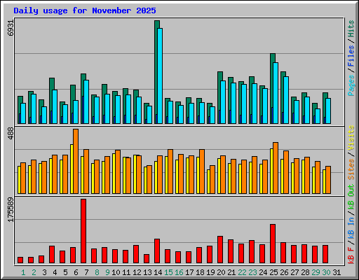Daily usage for November 2025
