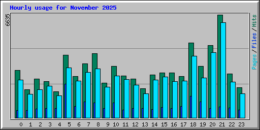 Hourly usage for November 2025