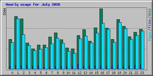 Hourly usage for July 2026
